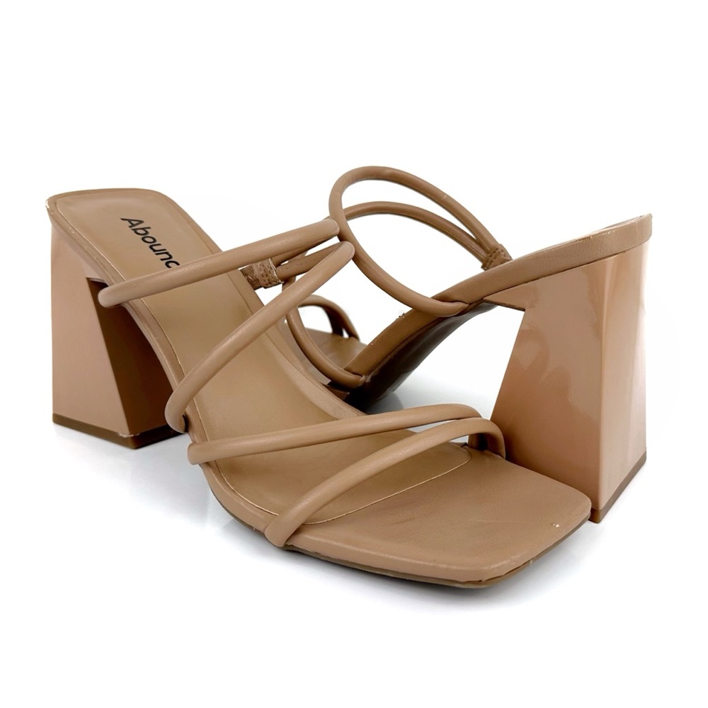 Abound Women's Austyn Block Heel Strappy Sandals Tan Mocha Size 9